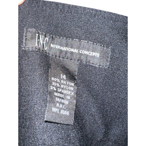 INC Black High-Waisted Button Detail Pencil Skirt Size 14 International Concepts - Picture 3 of 12